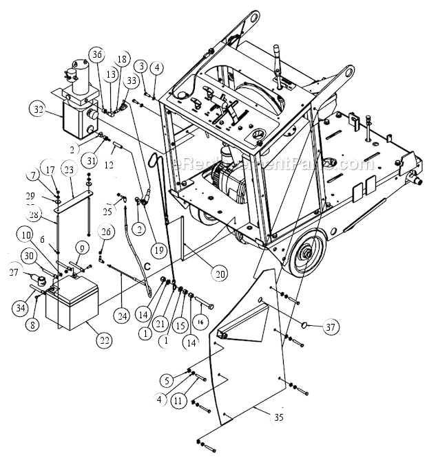 Page K Diagram and Parts List for MK-4030HY  MK Diamond Concrete Saw